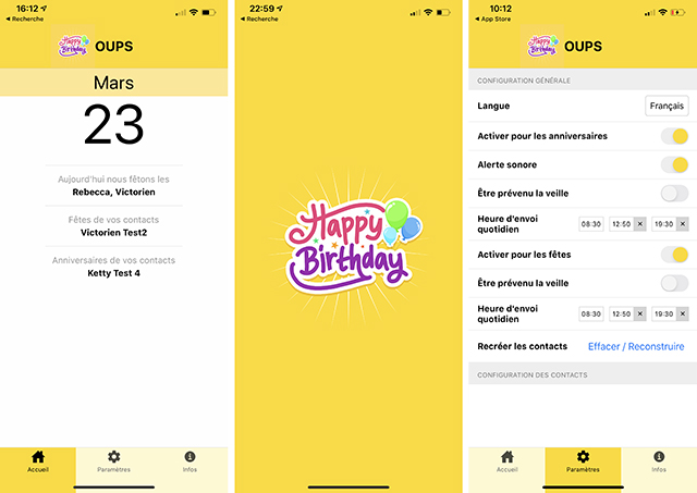 iPhone • N&rsquo;oubliez plus anniversaires et fêtes de vos proches grâce à l&rsquo;application Oups